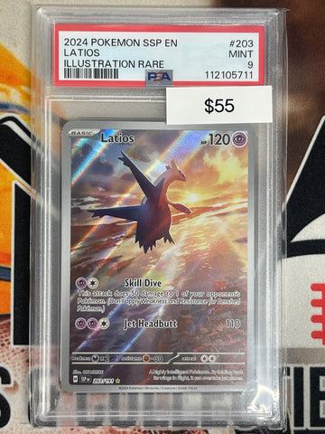 Pokémon Latios Illustration Rare Surging Sparks 203/191 PSA 9
