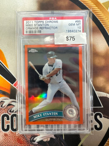 2011 Topps Chrome MLB Mike Stanton Orange Refractor PSA 10