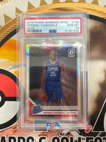 2019 Panini Donruss Optic NBA Mfiondu Kabengele Rated Rookie Holo PSA 10