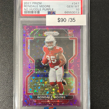 2021 NFL Panini Prizm Rondale Moore No Huddle Purple /35 PSA 10