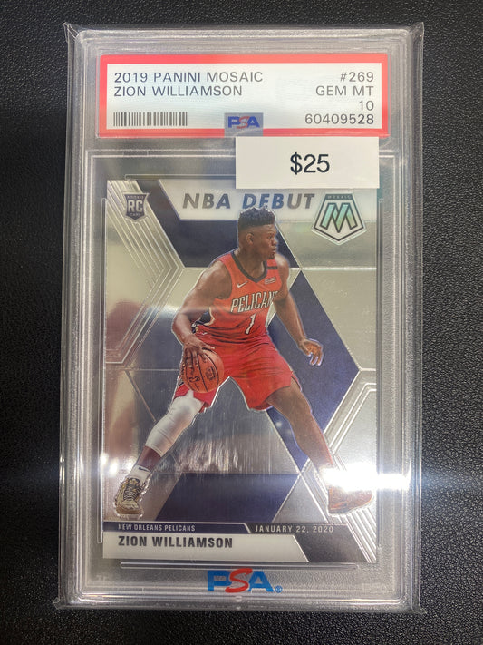 2019 Panini Mosaic Zion Williamson PSA 10