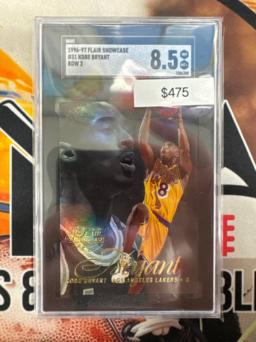 1996-97 Flair Showcase Basketball Kobe Bryant Rookie Row 2 SGC 8.5