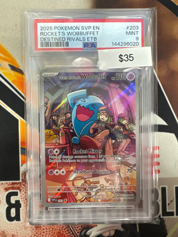 Pokemon Team Rocket’s Wobbuffet 203 SVP PSA 9