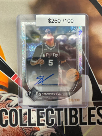 2025-26 Bowman Chrome Basketball Stephon Castle Autograph Speckle Refractor /100