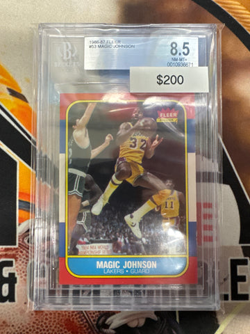 1986-87 Fleer NBA Magic Johnson BGS 8.5