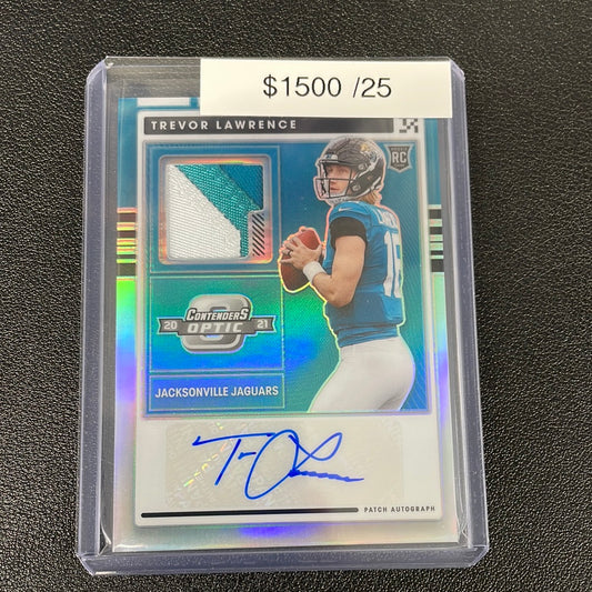 2021 NFL Trevor Lawrence Contenders Optic Silver Rookie Patch Auto /25