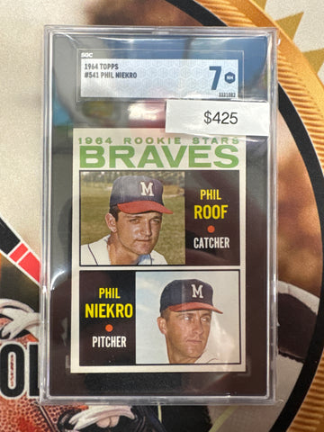 1964 Topps MLB Phil Roof & Phil Niekro 1965 Rookie Stars Atlanta Braves SGC 7