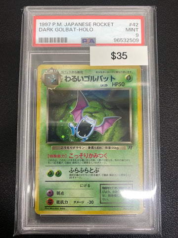 Pokémon Japanese Team Rocket Dark Golbat Holo PSA 9