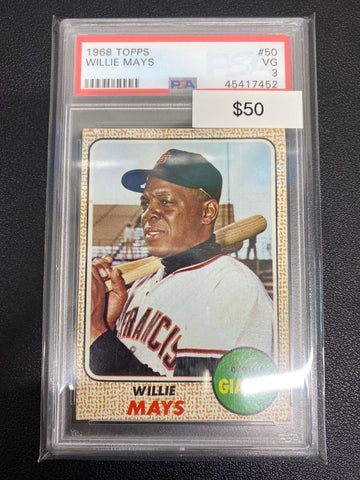 1968 Topps Willie Mays PSA 3