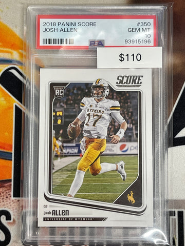 2018 Score NFL Draft Football Josh Allen Rookie PSA 10