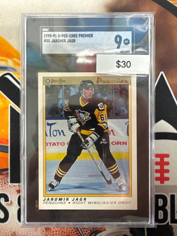 1990-91 O-Pee-Chee Premier NHL Jaromir Jagr Rookie SGC 9