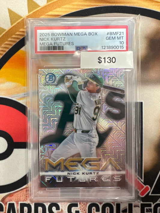 2025 Bowman Mega Box Nick Kurtz Mega Futures Mojo PSA 10