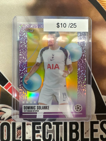 2025-26 Topps Finest Champions League Dominic Solanke Uncommon Gold Refractor /25