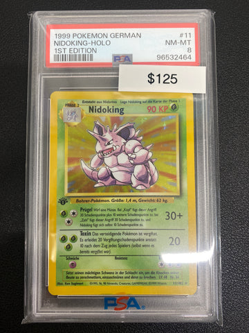 Pokémon German 1st Edition Base Set Nidoking Holo PSA 8