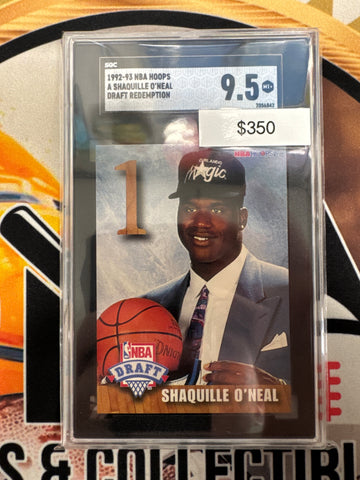 1992-93 NBA Hoops Shaquille O’Neal Draft Redemption SGC 9.5