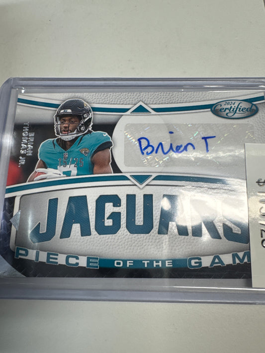 2024 Certified Brian Thomas Jr. patch auto /25 piece of the game