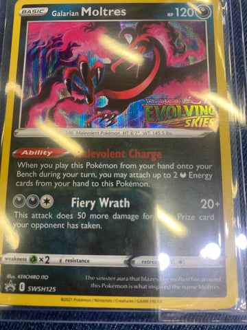 Pokemon Galarian Moltres SWSH125 evolving Skies promo