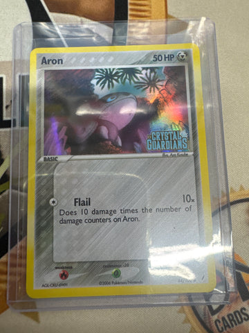 Pokemon Aron 44/100 holo Crystal Guardians reverse holo