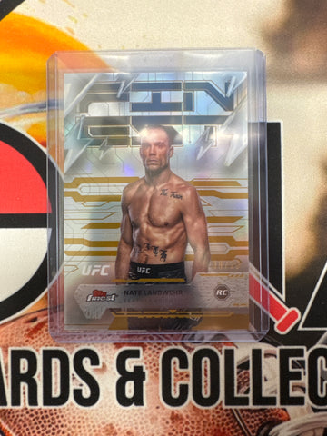 2025 Topps Finest UFC Nate Landwehr Finest Rookie Rare Gold Refractor /20