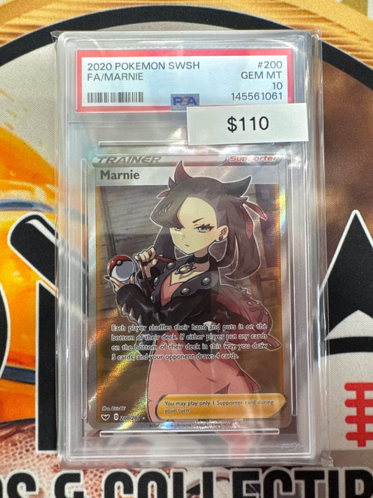 Pokémon Marnie Full Art Sword & Shield Base 200/202 PSA 10