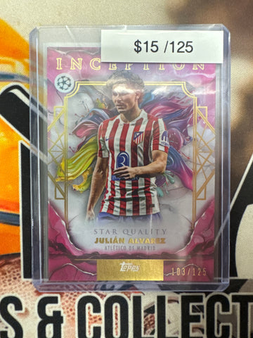 2026 Topps Inception Champions League Julian Alvarez Star Quality Pink Refractor /125