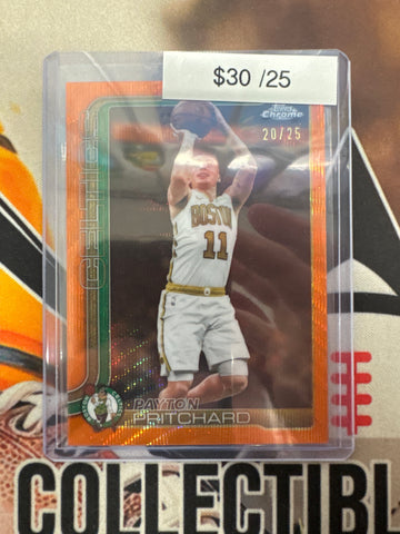 2026 Topps Chrome NBA Update Payton Pritchard Orange Wave Refractor /25