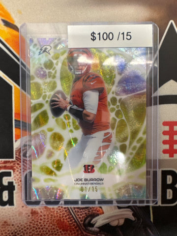 2026 Topps Resurgence NFL Joe Burrow Protonyx Yellow Raywave Refractor /15