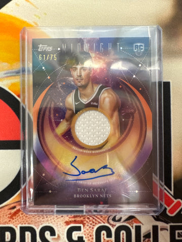 2025-26 Topps Midnight NBA Ben Saraf Rookie Patch Autograph /75