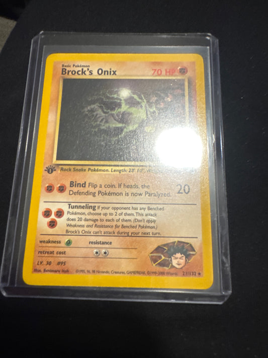 Pokemon Brock’s Onix 21/132 1st edition Gym Heroes
