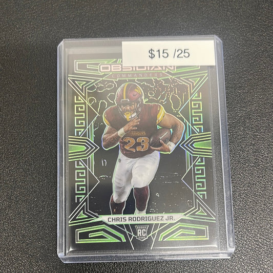 2023 NFL Obsidian Chris Rodriguez Jr. Green Rookie /25