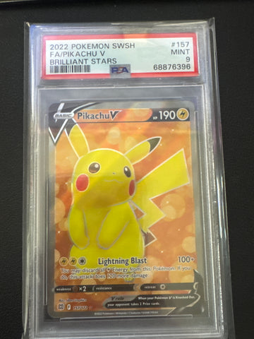Pokémon Pikachu V 157/172 Brilliant Stars PSA 9