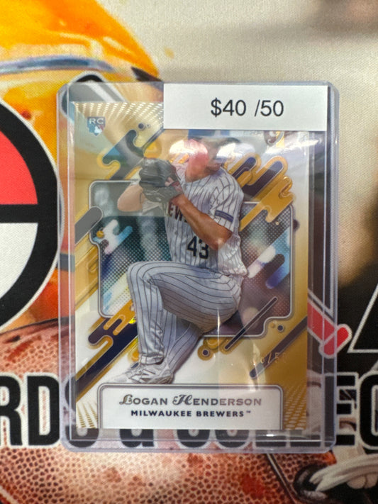 2025 Topps Pristine MLB Logan Henderson Rookie Gold Refractor /50