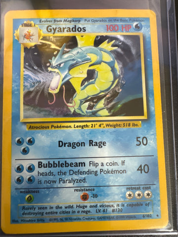 Pokemon Gyarados Base Set Holo 6/102 LP