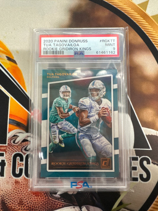 2020 Panini Donruss NFL Tua Tagovailoa Rookie Gridiron Kings PSA 9