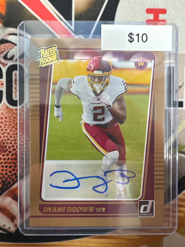 2021 Panini Donruss NFL Dyami Brown Rated Rookie Bronze Autograph