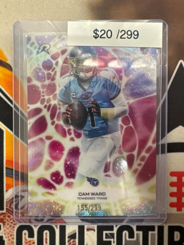 2026 Topps Resurgence NFL Cam Ward Rookie Protonyx Pink Wave Refractor /299