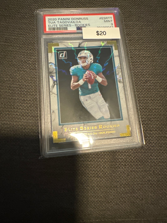 2020 Donruss Tua Tagovailoa elite series rookies PSA 9