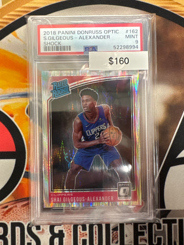2018 Panini Donruss Optic NBA Shai Gilgeous-Alexander Rated Rookie Shock Prizm PSA 9