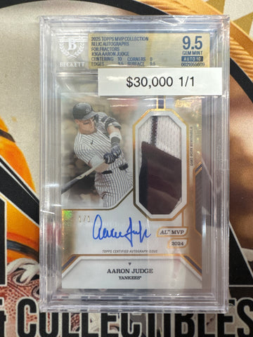 2025 Topps MVP Collection MLB Aaron Judge Relic Autograph Foilfractors 1/1 BGS 9.5 Autograph 10