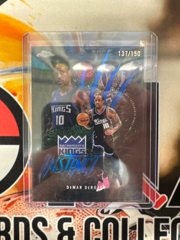 2025-26 Topps Chrome NBA DeMar DeRozen Instinct Blue Refractor /150