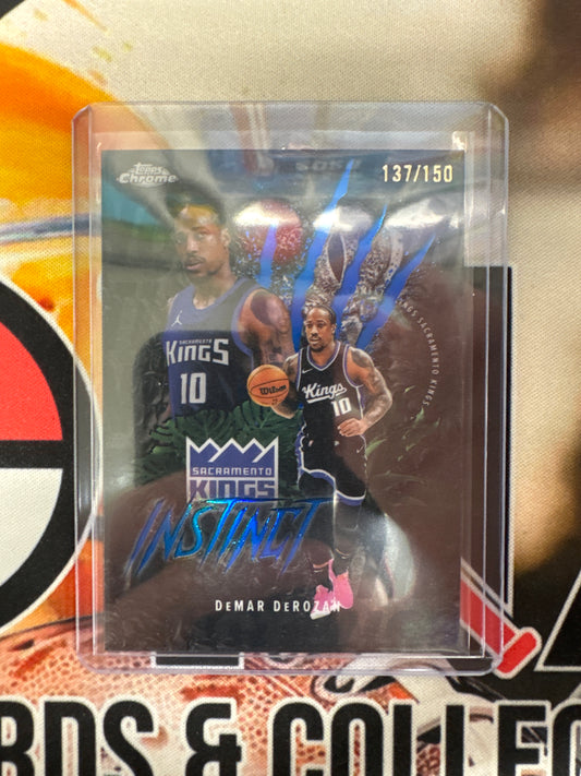 2025-26 Topps Chrome NBA DeMar DeRozen Instinct Blue Refractor /150