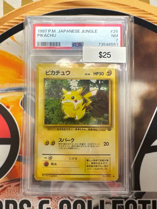 1997 Pokémon Japanese Jungle Pikachu No. 025 PSA 7