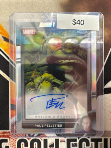 2026 Topps Chrome Marvel Paul Pelletier Authentic Marvel Comic Book Artist Autograph The Incredible Hulks #653 Refractor