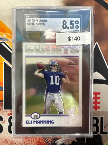 2004 Topps Chrome NFL Eli Manning Rookie SGC 8.5