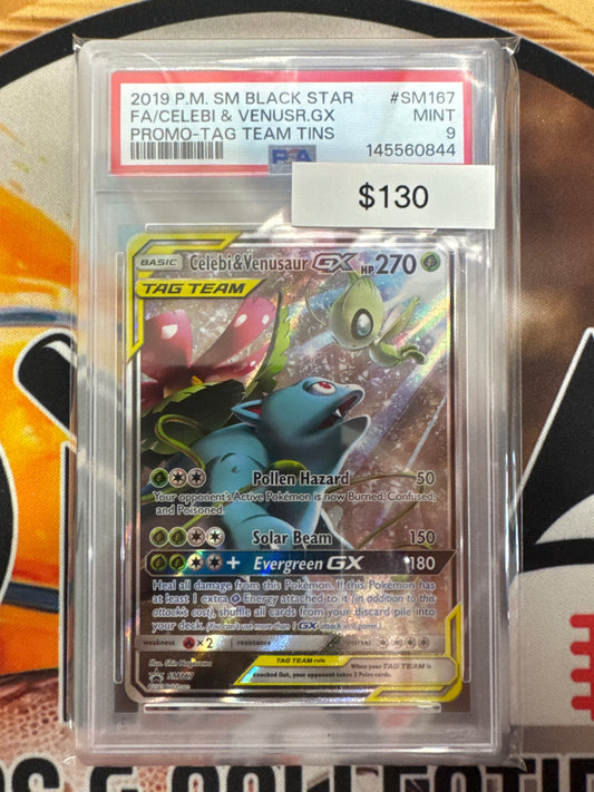 Pokemon Celebi & Venusaur GX SM167 PSA 9