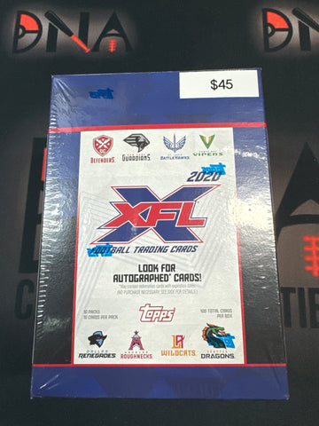 2020 Topps XFL football trading cards blaster