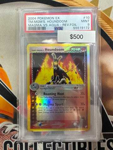 Pokémon Team Magma’s Houndoom 10/95 Reverse Holo PSA 9
