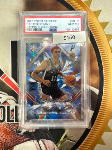 2025 Topps Chrome NBA Sapphire Carter Bryant Rookie Sapphire Selections PSA 10