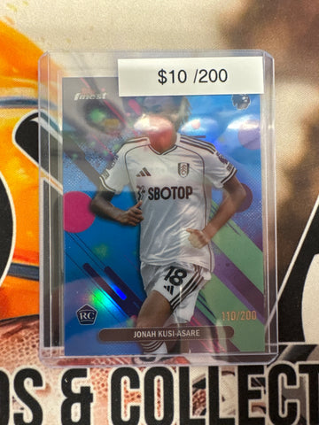 2026 Topps Finest English Premier League Jonah Kusi-Asare Rookie Common Blue Refractor /200