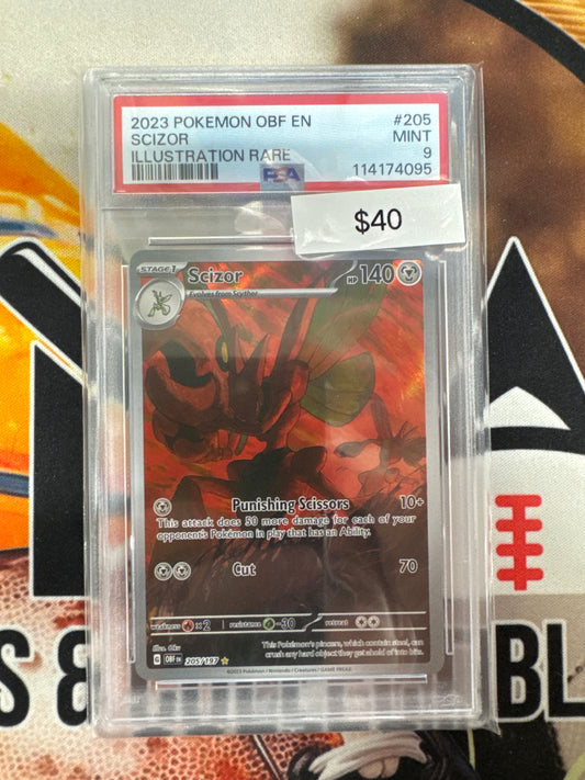 Pokemon Scizor 205/197 Obsidian Flames PSA 9